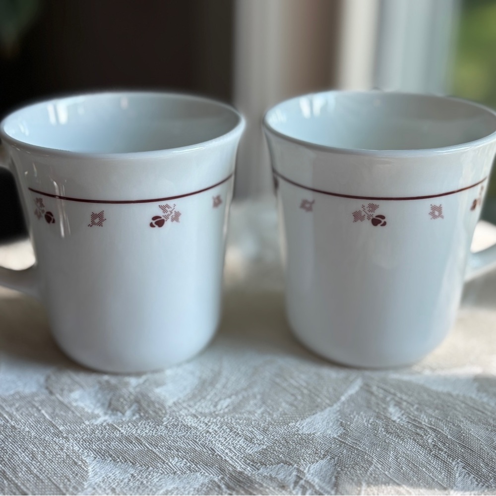 Corelle Burgundy Rose Mugs (set of 2) Discontinued